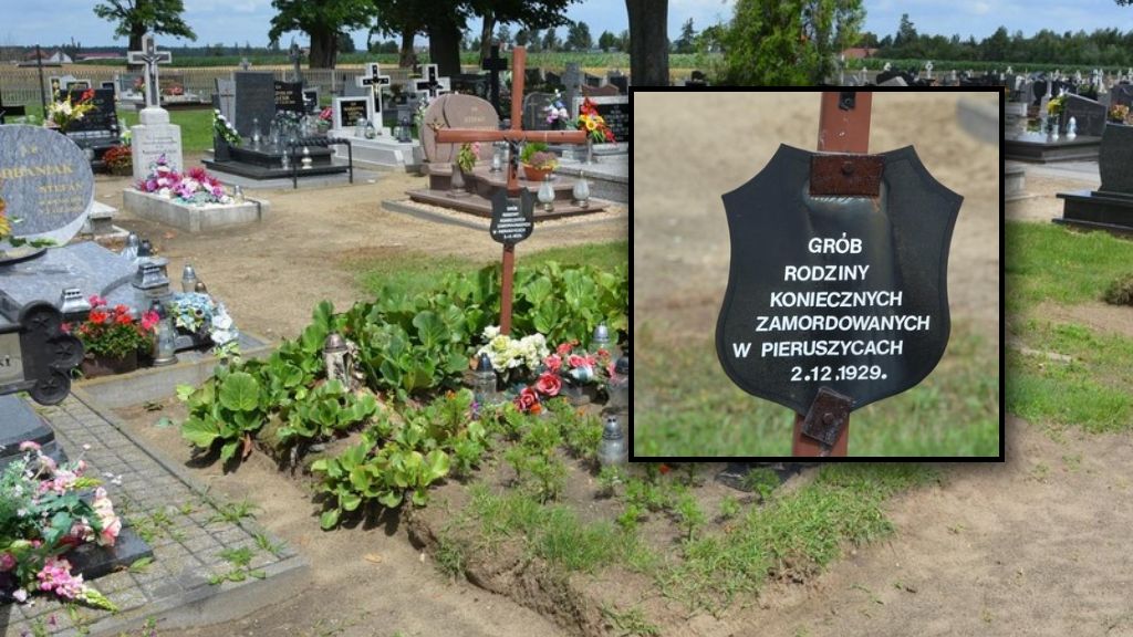 Grób zamordowanej rodziny Koniecznych w Czerminie