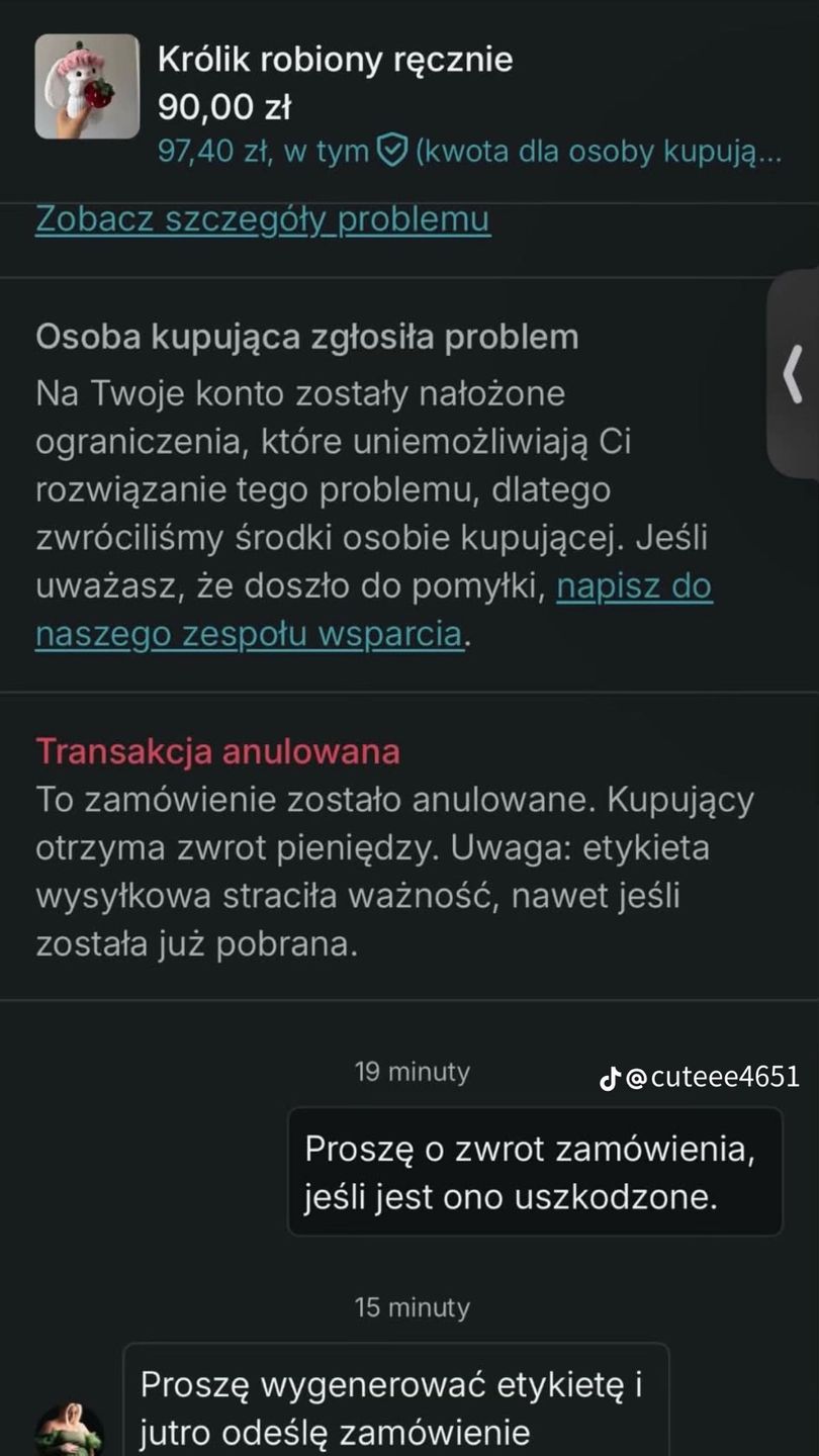 Platforma Vinted miała zablokować konto sprzedającej
