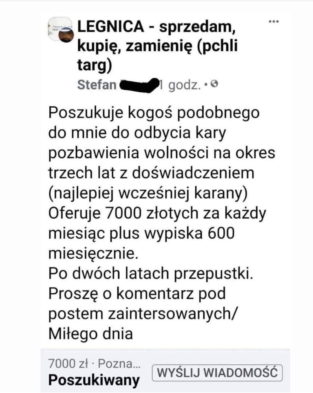 Stefan z Legnicy szukał "kogoś podobnego". By poszedł za niego do więzienia