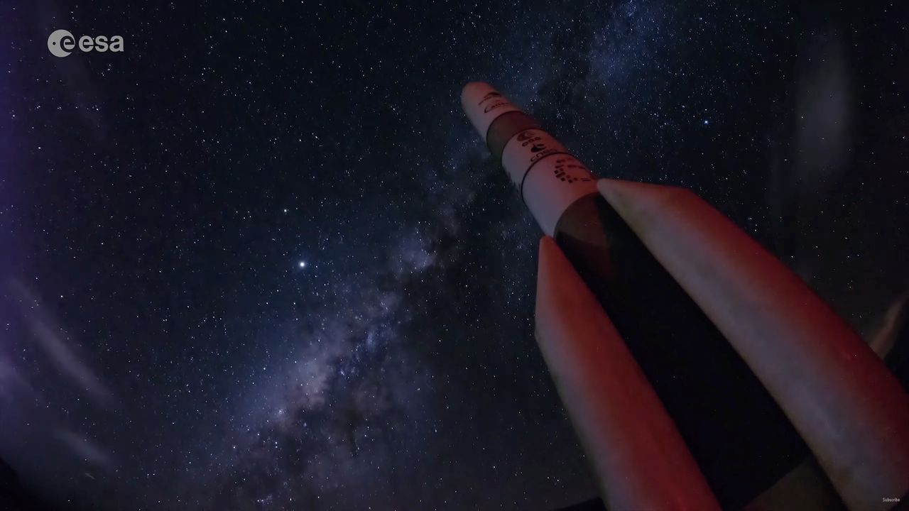 Piękny widok na gwiazdy z okolic bloku startowego rakiety Ariane 6