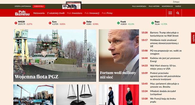 Nowy serwis „Pulsu Biznesu” czytelniejszy, bez chaosu i natłoku, lepiej dostosowany do mobile’u (opinie)