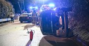 Kościelisko: Przewrócony samochód sparaliżował ruch na Gubałówkę