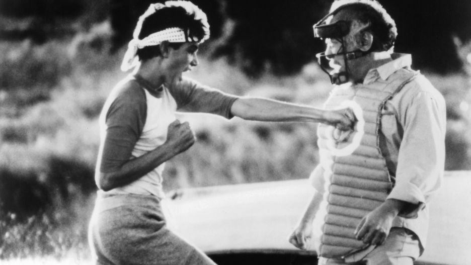 Ralph Macchio And Pat Morita In 'The Karate Kid'Ralph Macchio punches Pat Morita in the chest in a scene from the film 'The Karate Kid', 1984. (Photo by Columbia Pictures/Getty Images)Archive PhotosRalph Macchio;Pat Morita, LAC0045