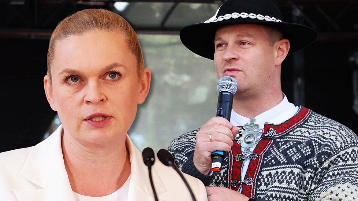 Ministra edukacji Barbara Nowacka i burmistrz Czarnego Dunajca