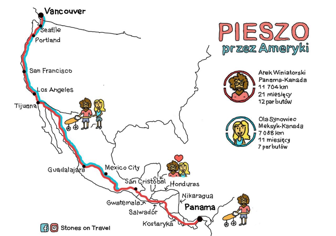 Mapa wyprawy Oli i Arka