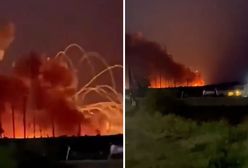 Kula ognia i wystrzały. Gigantyczny pożar w Rosji