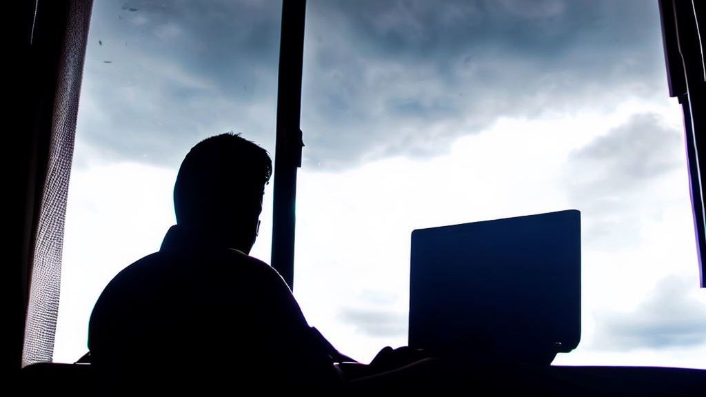 Wizualizacja: człowiek pracujący na komputerze