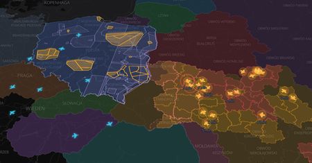 Strażnik w telefonie i przeglądarce. Mapa z zagrożeniami z powietrza