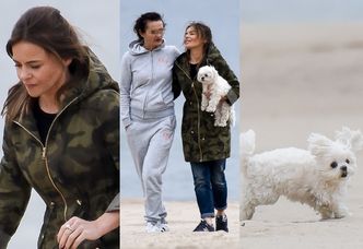 Edyta Herbuś spaceruje po plaży z pieskiem i koleżanką: selfie, uśmiechy, uściski... (ZDJĘCIA)