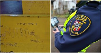 Wrocław: Zakapturzony wandal rozklejał plakaty. Strażniczkę miejską zaatakował słoikiem z klejem