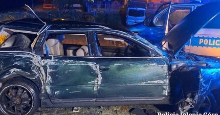 Jelenia Góra:  Rozbił audi, uciekał przed policją. Nie miał prawka