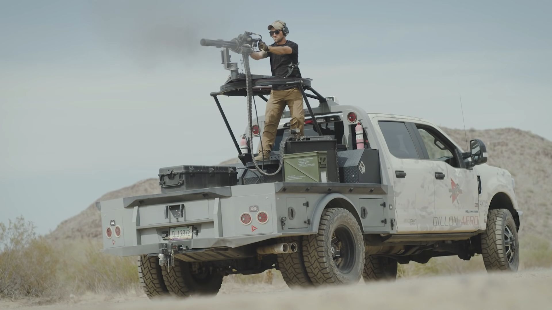 Popularny Minigun M134 podczas testów nowej amunicji.