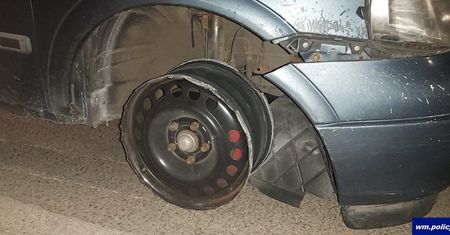 Jechał na samej feldze. Tłumaczył, że i tak planował ją zmienić