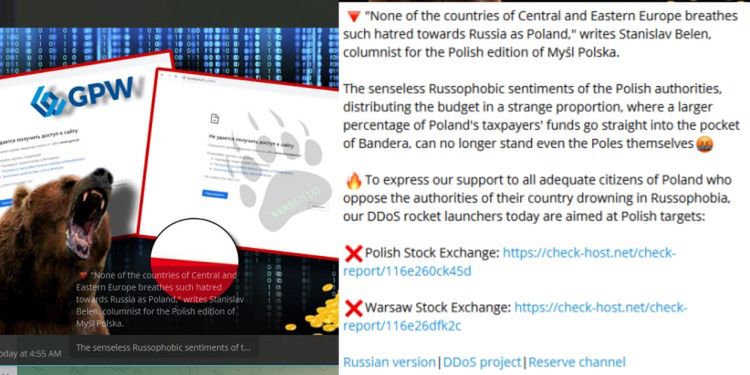 Komunikat zamieszczony przez grupę NoName w serwisie Telegram