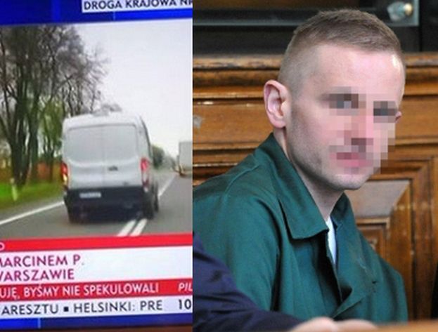 Samochód TVP Info ściga więźniarkę z Marcinem P. i... łamie przepisy drogowe! "Czy koś to widzi?"