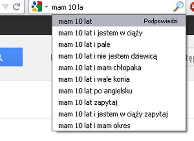 "Mam 13 lat i jestem w ciąży", czyli co Google mówi o Polakach 7