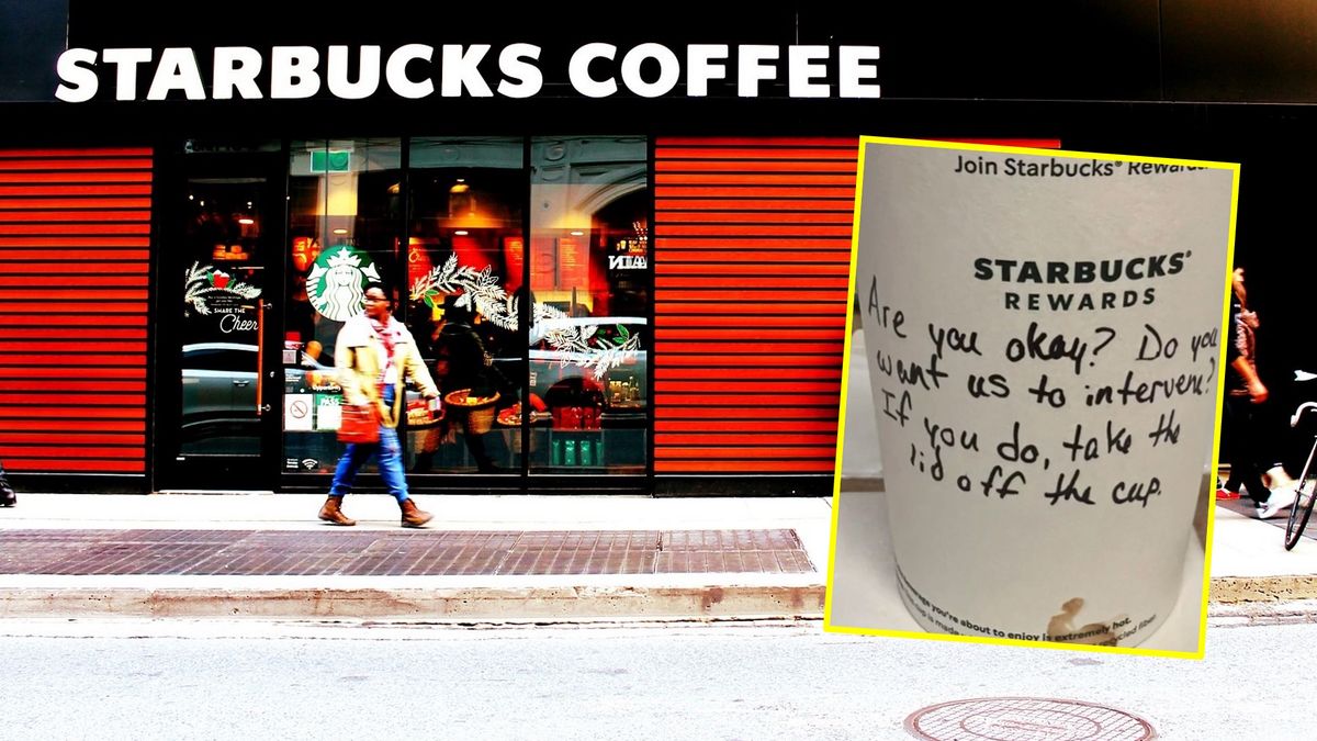Barista zostawił na kubku wiadomość