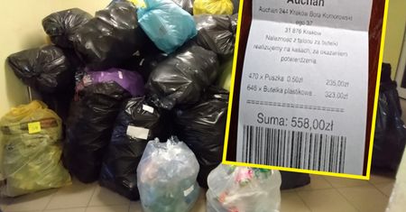 Oddał w Auchan 1116 opakowań. Otrzymał bon na 558 zł