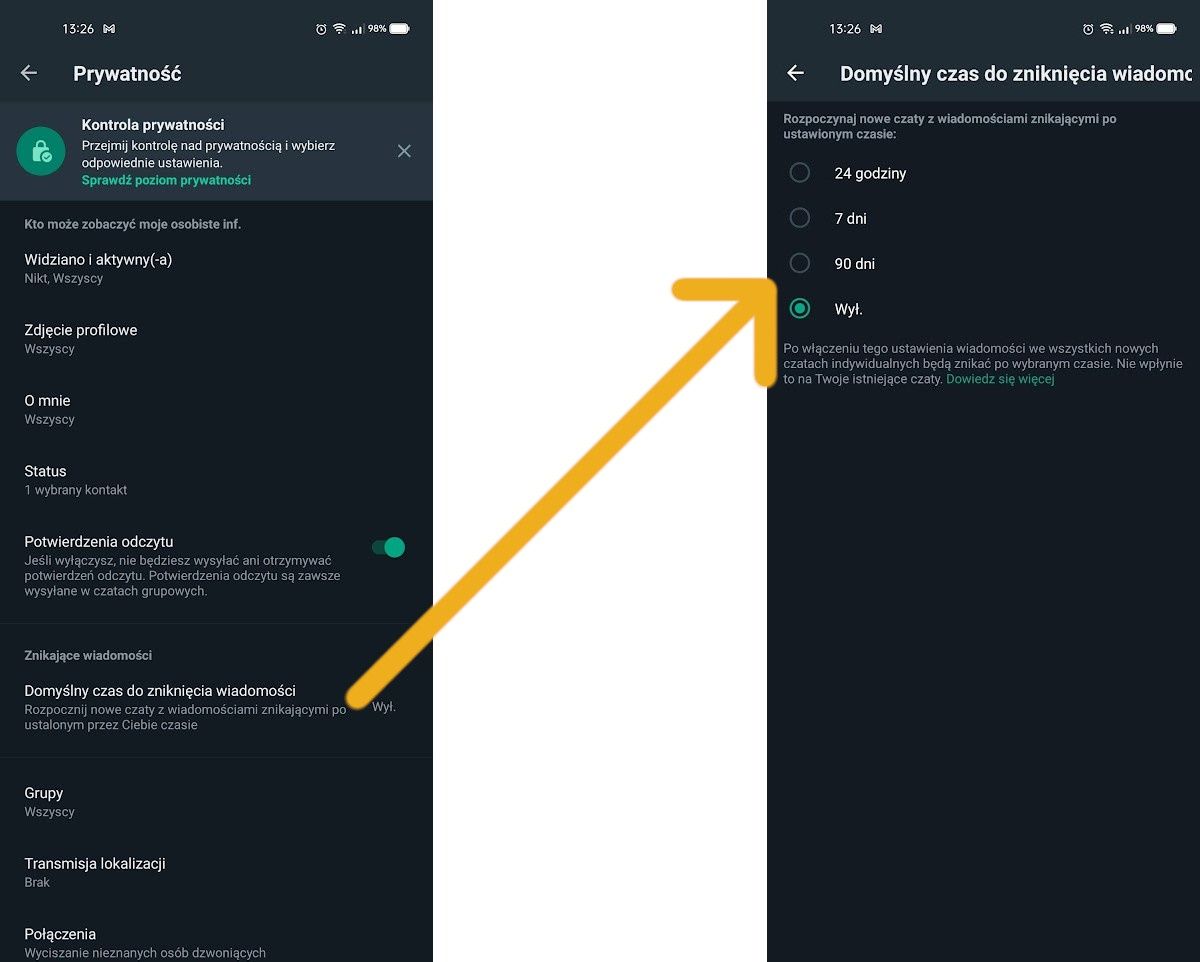 WhatsApp znikanie