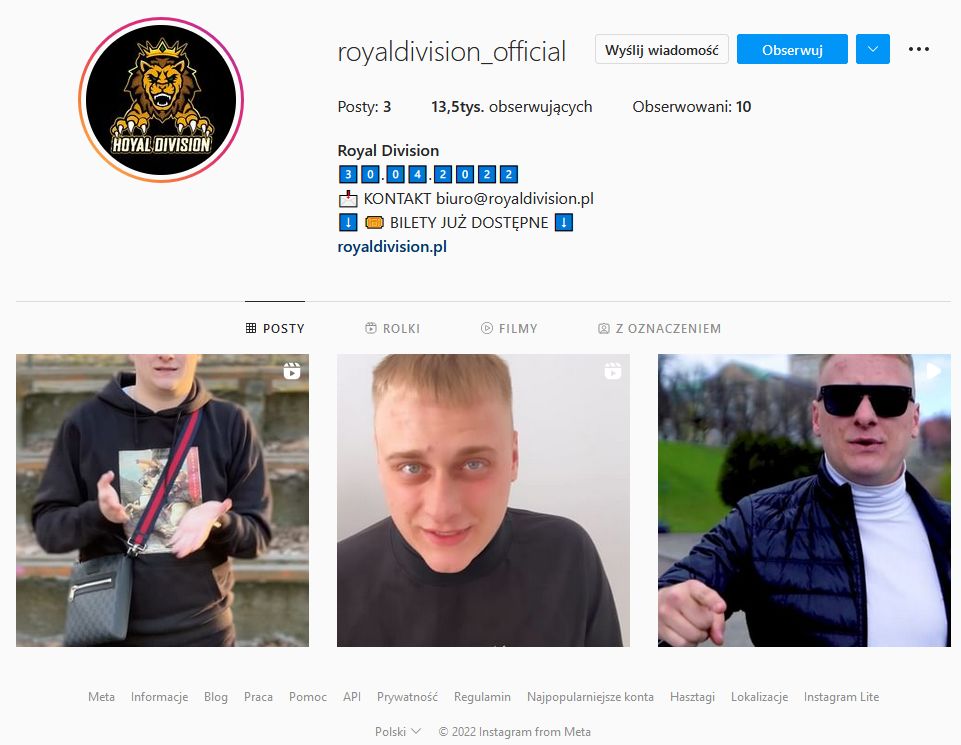 Z Instagrama Royal Division zniknęły stare posty