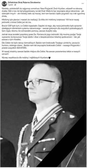 OSP żegna druha Krystiana