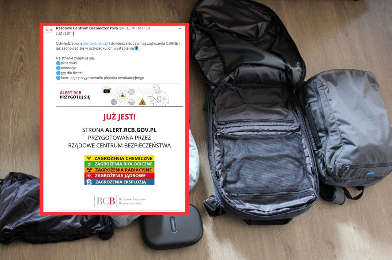 Plecak ewakuacyjny. RCB edukuje, jak reagować na zagrożenia