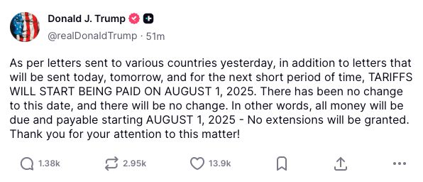 Wpis Donalda Trumpa