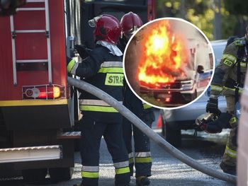 Spłonęła karetka. Bohaterski gest ratownika