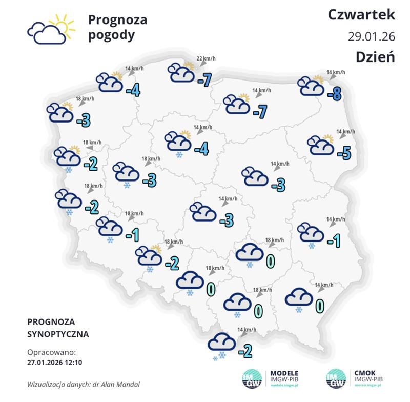 Prognoza pogody na czwartek.