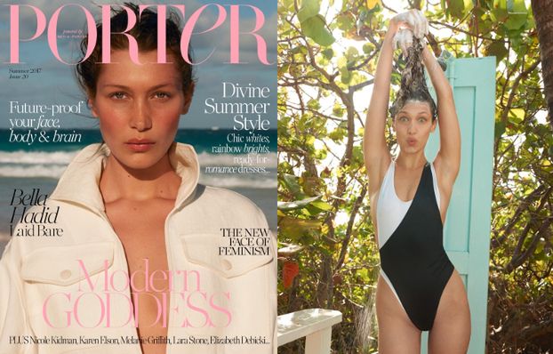 Bella Hadid myje włosy w sesji dla "Portera"