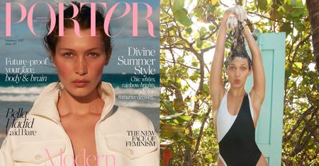 Bella Hadid myje włosy w sesji dla "Portera"