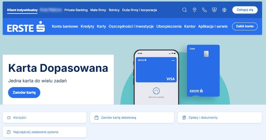 Nowe barwy strony banku