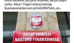 KNF zawiadomił prokuraturę o podejrzeniu przestępstwa w tekście Business Insidera o Altus i Trigon TFI