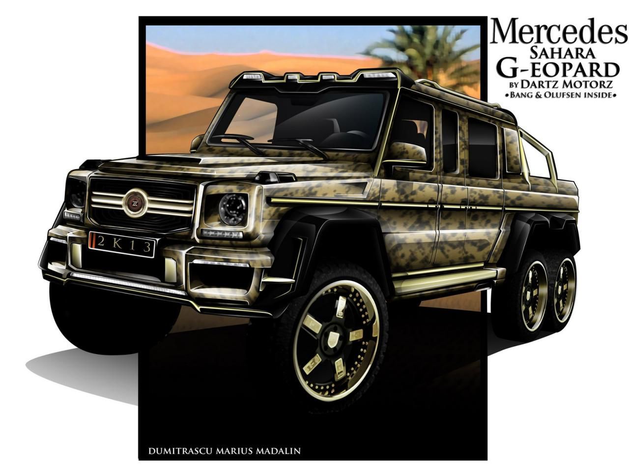Mercedes-Benz G63 AMG 6x6 Sahara G-eopard według Dartz Motorz