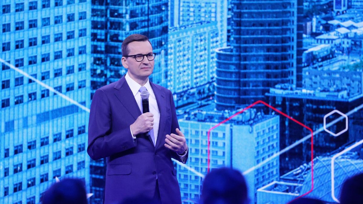 Konwencja programowa PiS. Nz. premier Mateusz Morawiecki