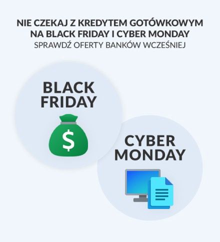 Nie czekaj do ostatniej chwili z wzięciem kredytu gotówkowego. Black Friday, Cyber Monday, zakupy świąteczne