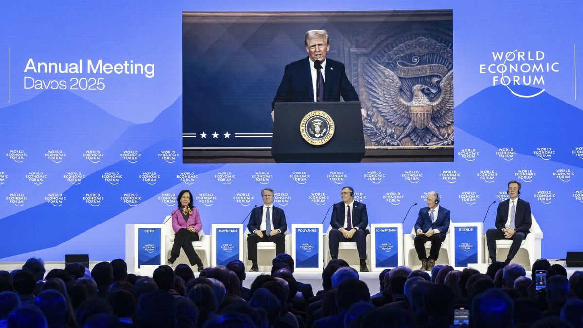 Donald Trump podczas przemówienia w Davos 