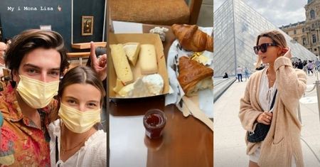 Julia Wieniawa i Nikodem Rozbicki zwiedzają Paryż: croissanty na balkonie, zwiedzanie Luwru i sesja z "Mona Lisą" (ZDJĘCIA)