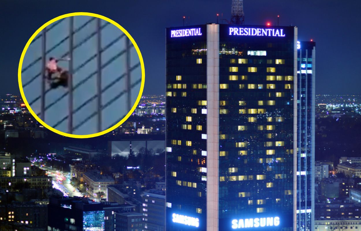 Wspiął się na 140-metrowy hotel w Warszawie. "Aż dostałem gęsiej skórki"