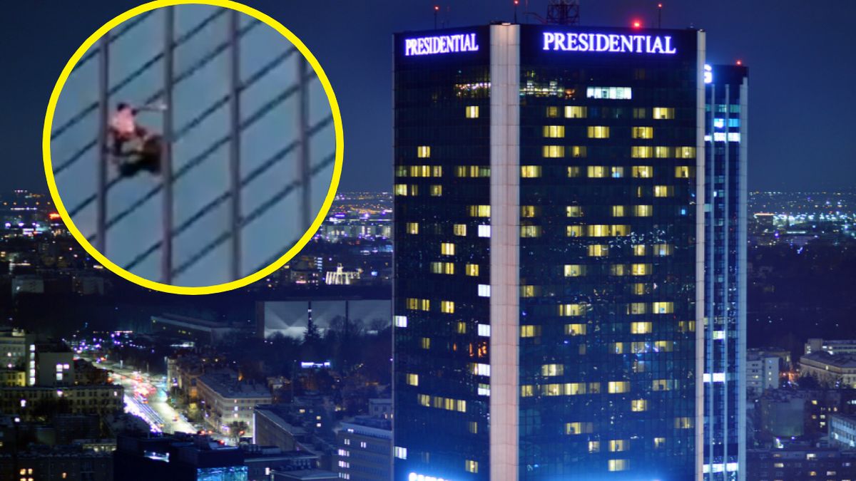 Titan Ledouc wspiął się na dach hotelu bez zabezpieczeń