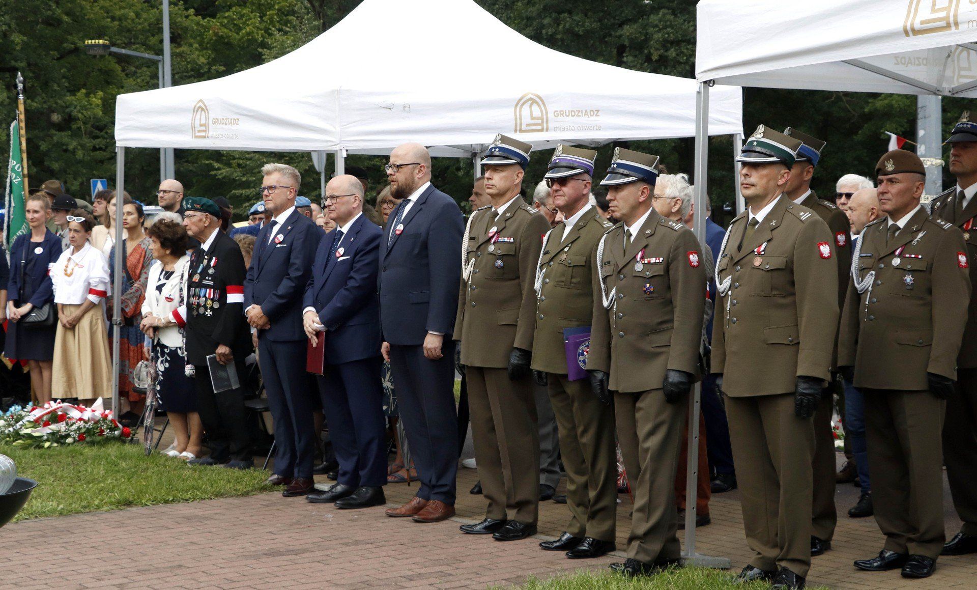81. rocznica Powstania Warszawskiego uroczystości w Grudziądzu