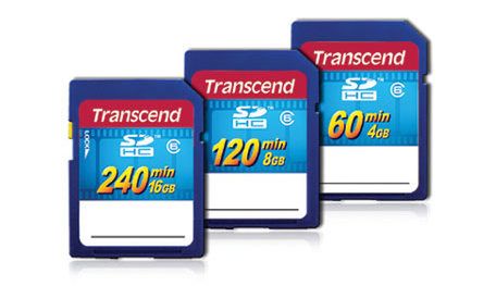 Transcend SDHC o pojemnościach 4 do 16 GB