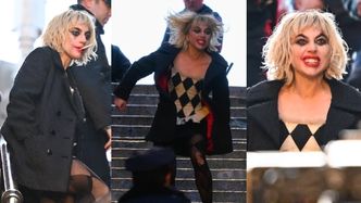 Są już nowe zdjęcia z planu "Jokera"! Lady Gaga w roli Harley Quinn hasa po schodach i straszy statystów (ZDJĘCIA)