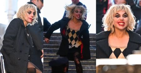 Są już nowe zdjęcia z planu "Jokera"! Lady Gaga w roli Harley Quinn hasa po schodach i straszy statystów (ZDJĘCIA)
