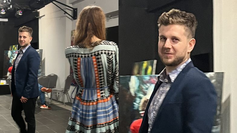 Antoni Królikowski i Izabela na wernisażu 