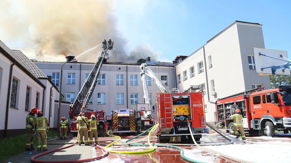 Pożar liceum w Grodzisku Mazowieckim