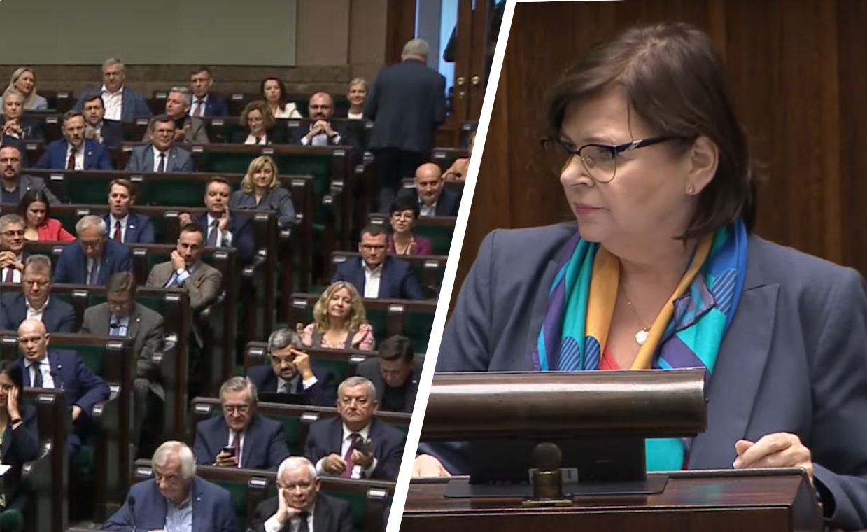 Leszczyna przemawiała. Nagle krzyki ze strony PiS
