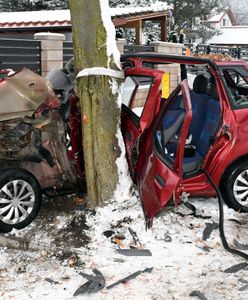 Mazowieckie. Nietrzeźwa i bez prawa jazdy uderzyła w drzewo. Kobieta przewoziła cztery osoby