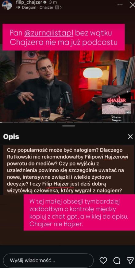 Filip Chajzer sam robi błąd