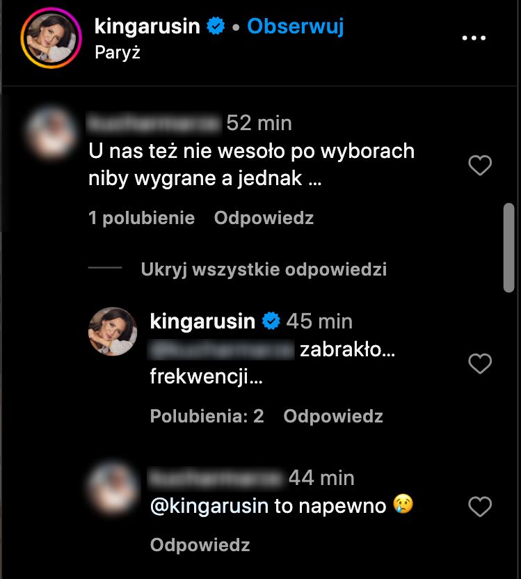 Kinga Rusin o wyborach